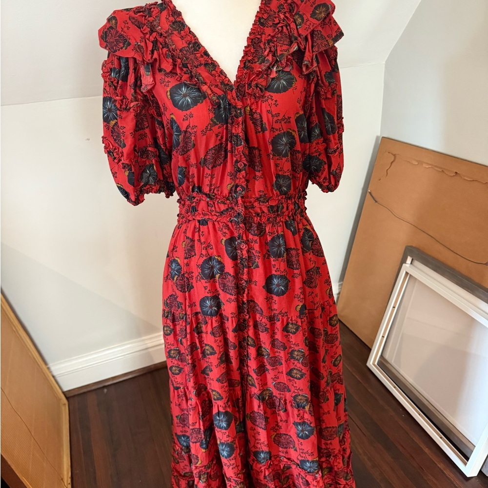 Ulla Johnson Poppy Irvette Floral Midi Dress